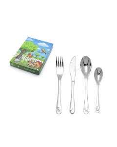 Kinderbesteck 4tlg Haustiere Edelstahl