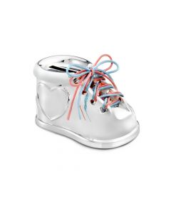 Spardose Babyschuh silbrig