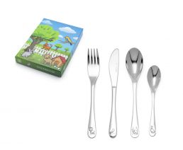 Kinderbesteck 4tlg Haustiere Edelstahl
