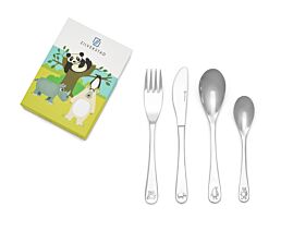 Kinderbesteck 4-tlg Wildtiere Edelstahl