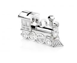 Spardose Lokomotive 54x147x85mm silbrig